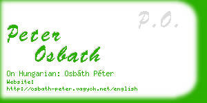 peter osbath business card